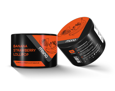 Mono 60g – N18 Banana Strawberry Lollipop - תערובת תה לנרגילה בטעם סוכריות תות בננה