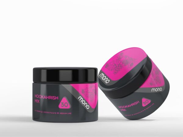 ⁦Mono 60g – Hookahrish Mix  - תערובת תה לנרגילה בטעם ענבים פטל ותות⁩ – תמונה ⁦2⁩
