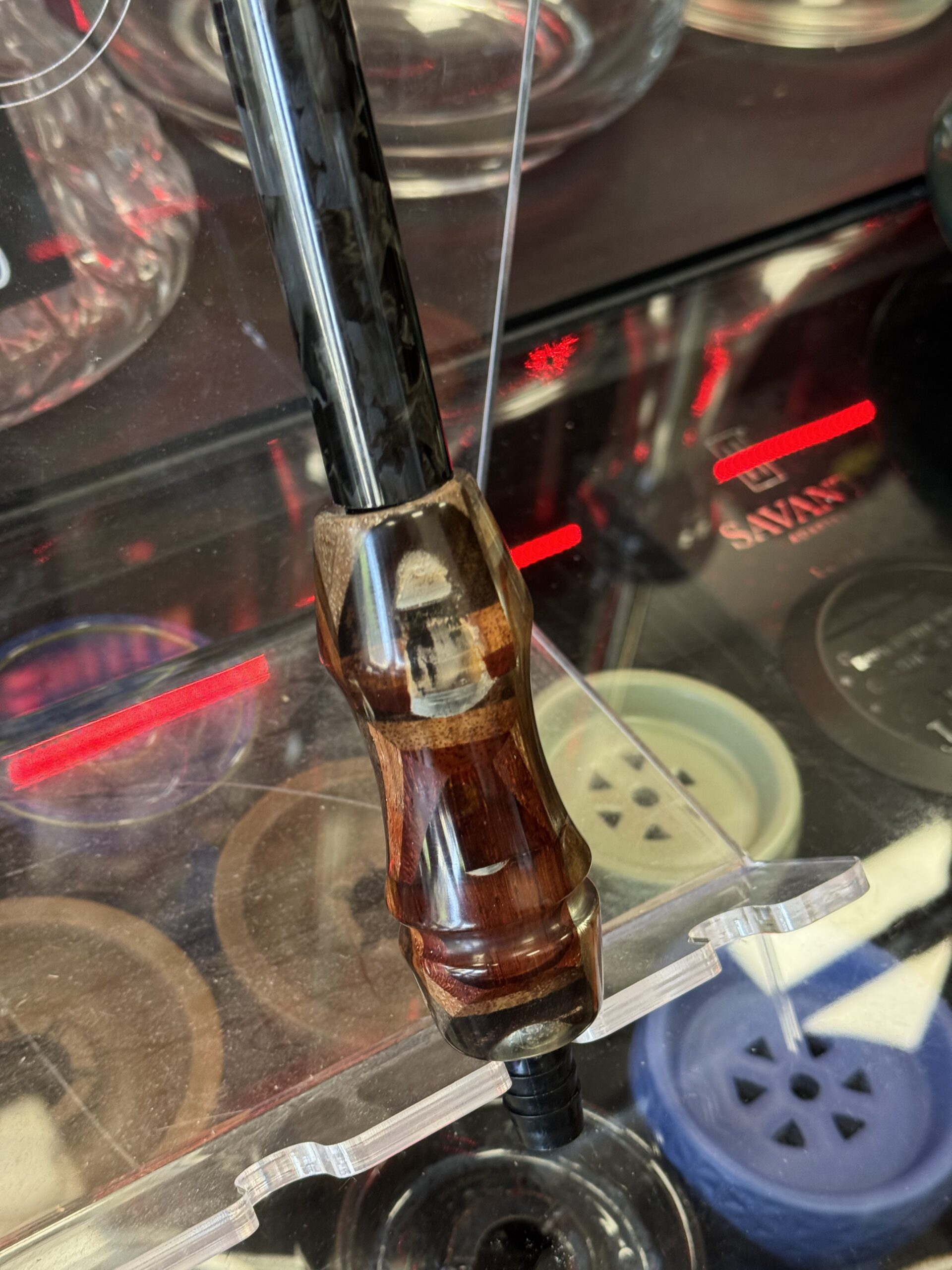 Mason Shishaware - Tymber ® - Handle Set - Brown Wood Epoxe ידית לנרגילה – תמונה 3