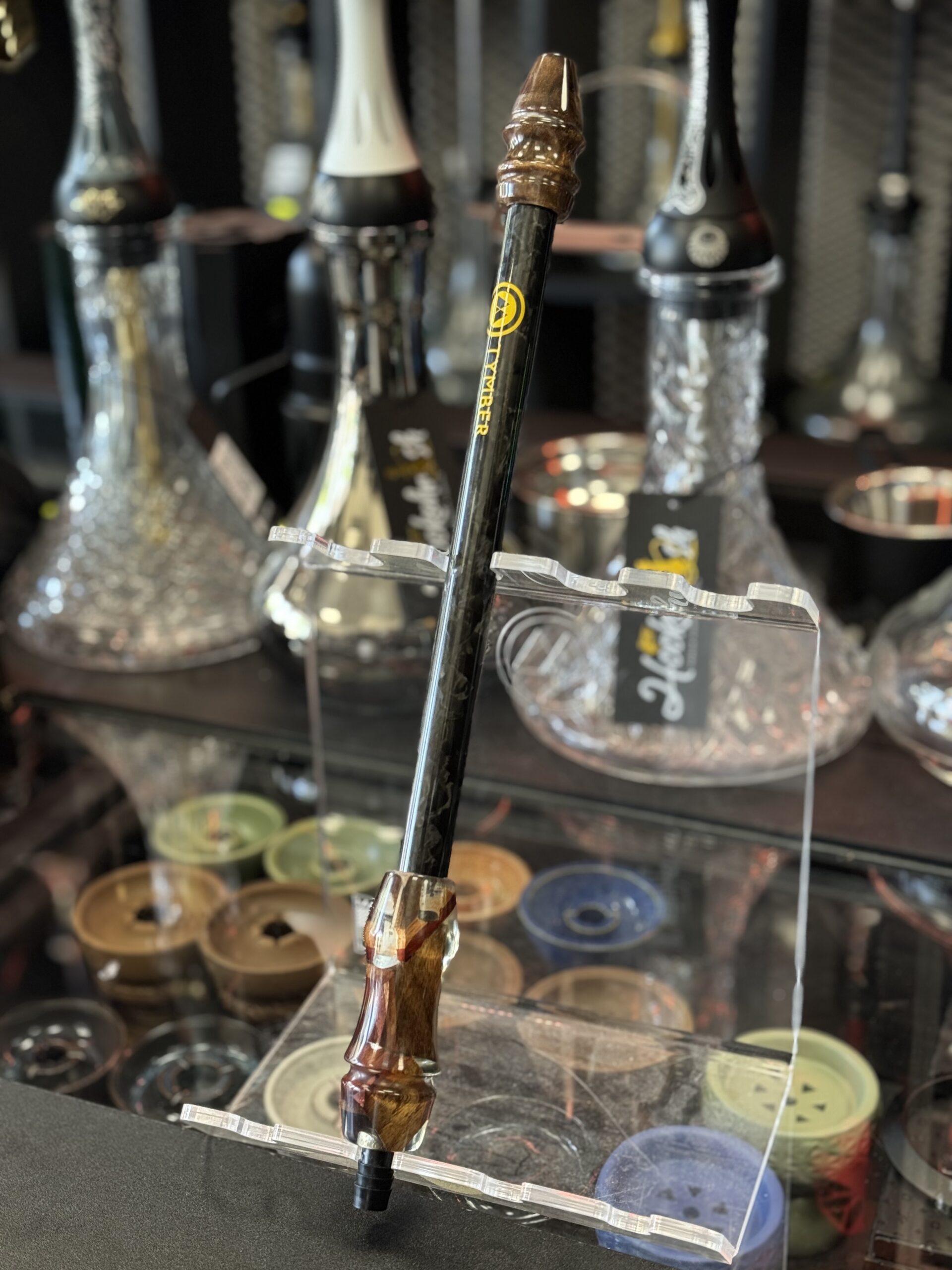 Mason Shishaware - Tymber ® - Handle Set - Brown Wood Epoxe ידית לנרגילה