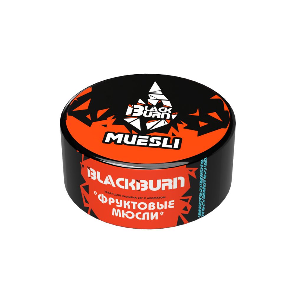 BlackBurn 60g - Muesli  - טבק פרמיום לנרגילה בטעם מוזלי שיבולת שועל חלבי עם ריבת אפרסקים ותותים