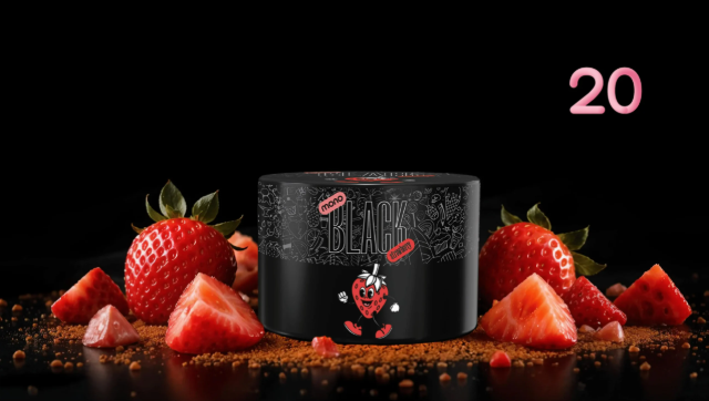 Mono Black 125g-Strawberry - תערובת תה לנרגילה בטעם תות שדה מתקתק