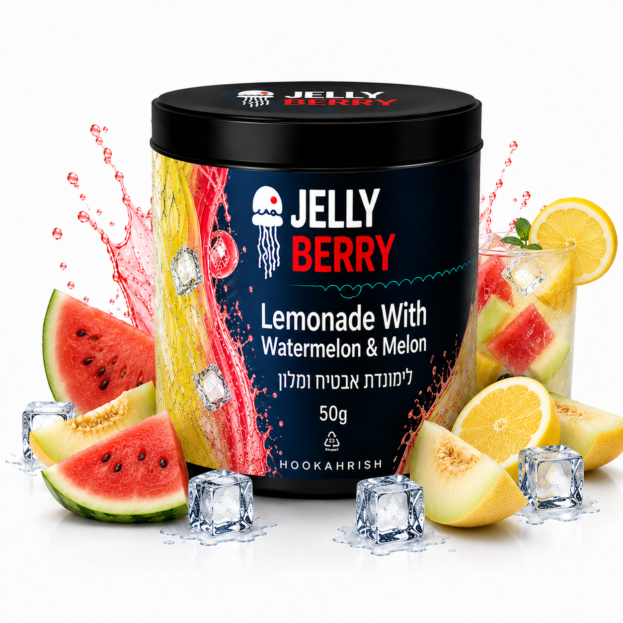 Jelly Berry 50g - Lemonade With Warermelon and Melon - תערובת תה לנרגילה בטעם לימונדת אבטיח ומלון