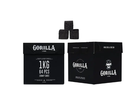 פחם קוקוס גורילה 26.26.26 GORILLA Cube – קרטון 1 ק"ג