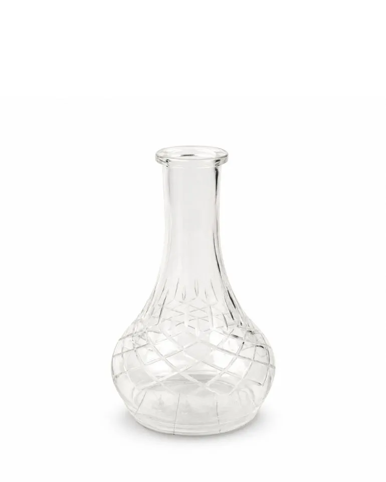 Vessel Glass – Drop Transparent Faceted Flask
