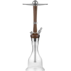 Hoob – Enzo – Walnut Steel + Flask - נרגילה פרמיום