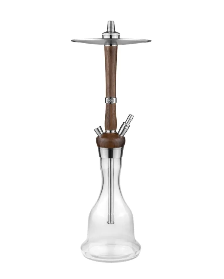 Hoob – Enzo – Walnut Steel + Flask - נרגילה פרמיום