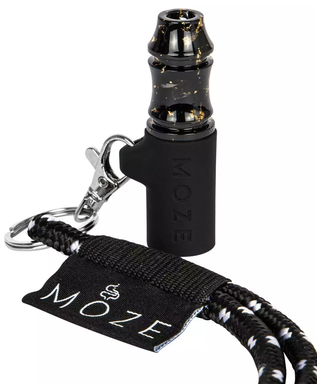 Moze Tip Wavy Line - Black Gold Reuseable Mouthtip - פיה רב פעמית לנרגילה