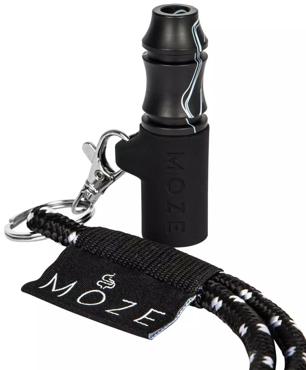 Moze Tip Wavy Line - Black Reuseable Mouthtip - פיה רב פעמית לנרגילה