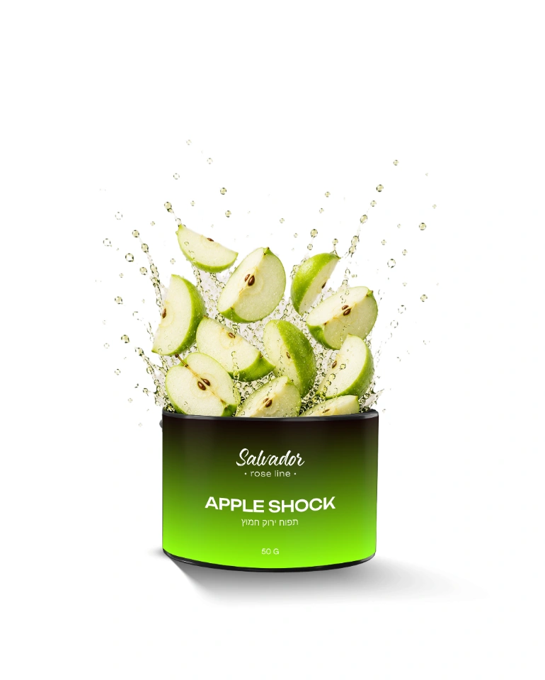 Salvador – Rose Line – 50g – Apple Shock - תערובת תה לנרגילה בטעם תפוח ירוק חמוץ