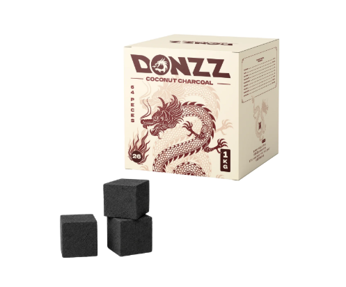 פחם קוקוס דונז 26×26×26 | DONZZ Coconut Coal – קרטון 1 ק"ג