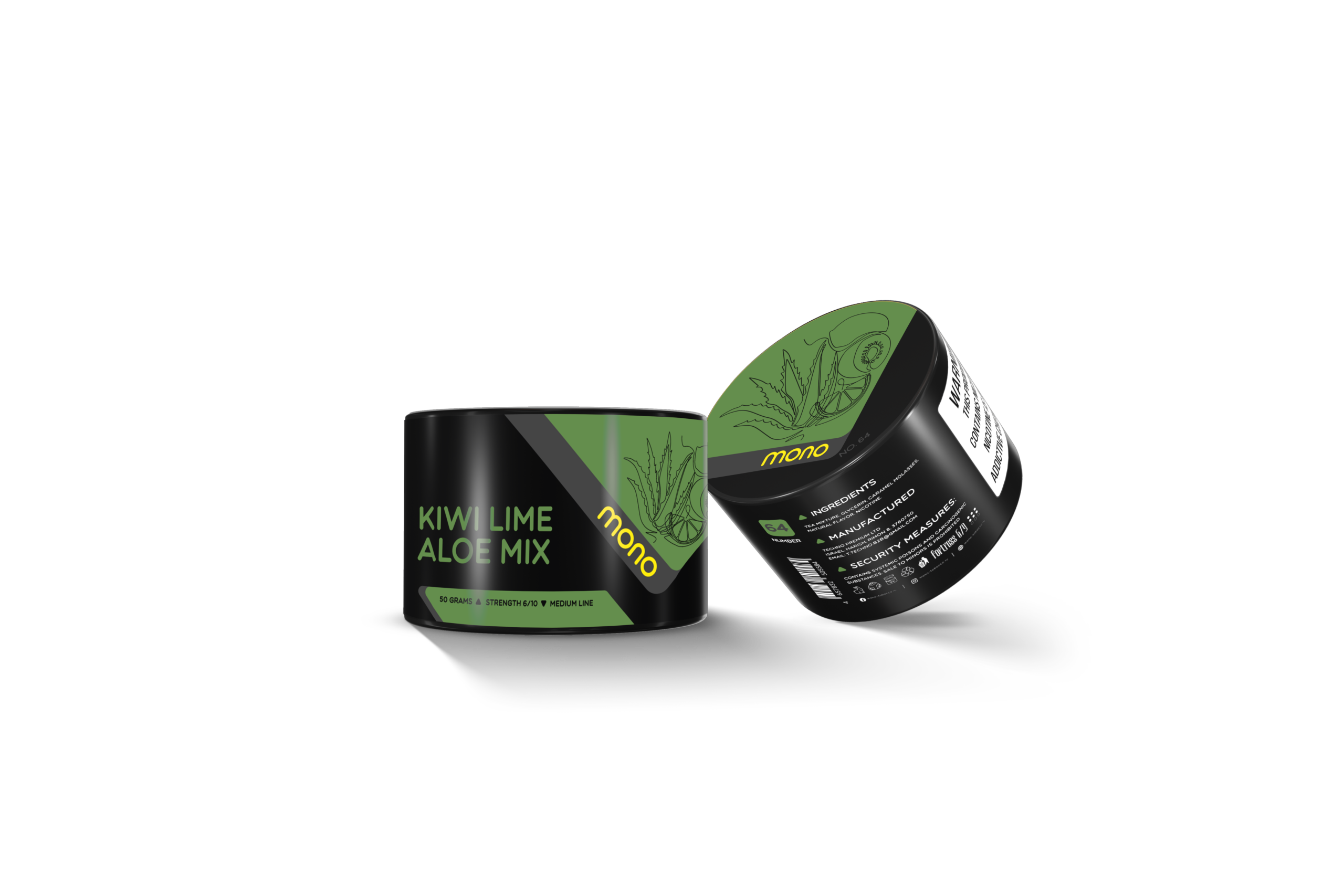 Mono 60g – N64 KIWI LIME ALOE MIX - תערובת תה לנרגילה בטעם קיווי ליים אלוורה