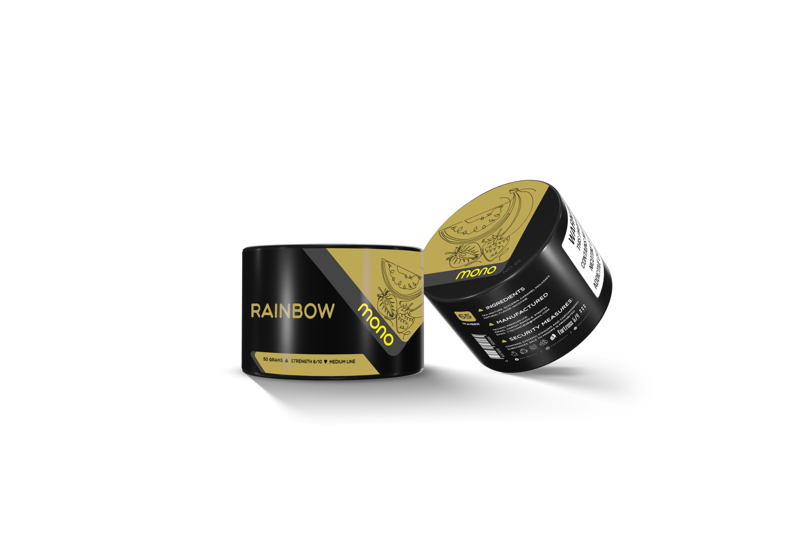 Mono 60g – N65 RAINBOW - תערובת תה לנרגילה בטעם אבטיח פירות יער תות בננה