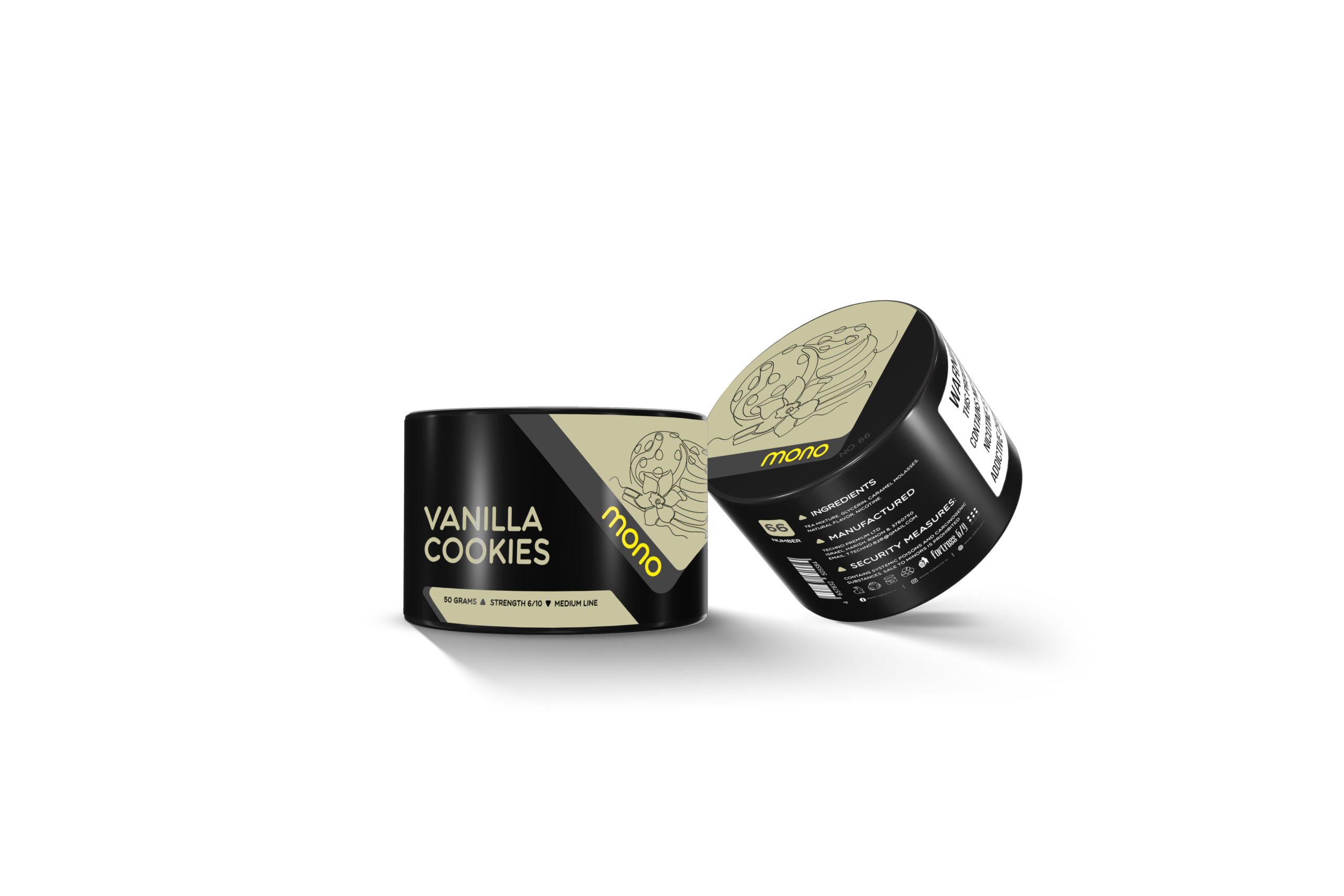 Mono 60g – N66 VANILLA COOKIES - תערובת תה לנרגילה בטעם עוגיות וניל