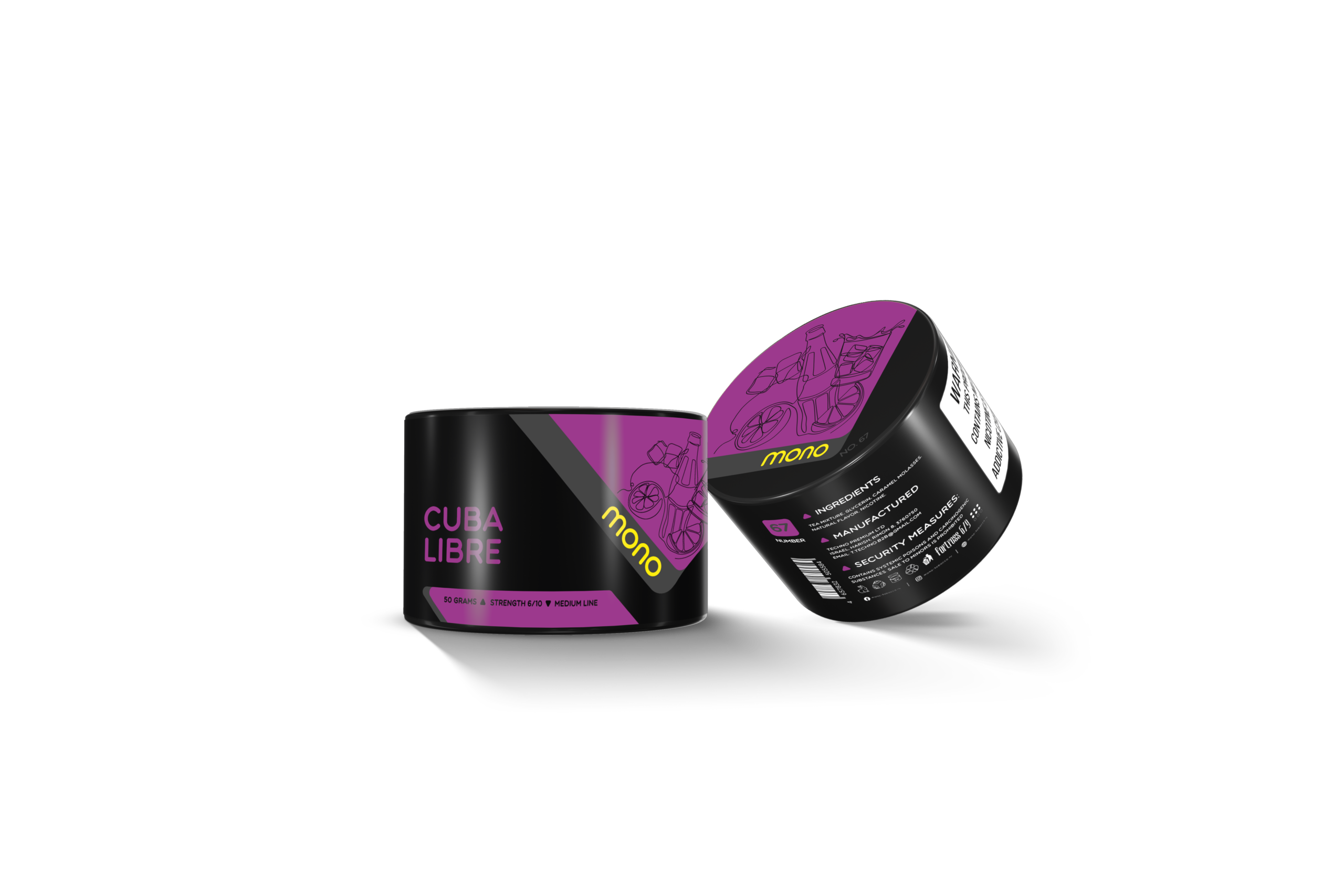 Mono 60g – N67 CUBA LIBRE - תערובת תה לנרגילה בטעם רום קולה ליים