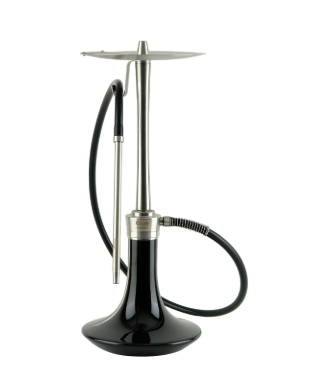 נרגילה פרימיום - ODUMAN - COSMO – SILVER BODY + BLACK GLASS