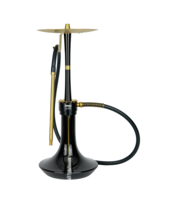 נרגילה פרימיום - ODUMAN - ARTEMIS – BLACK GOLD BODY + BLACK GLASS