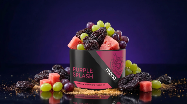 Mono 60g – N68 PURPLE SPLASH - תערובת תה לנרגילה בטעם שזיף ענבים אבטיח